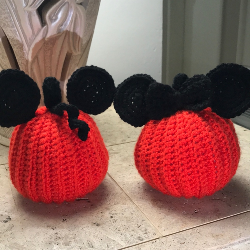 Fall Crochet Mouse Ear Pumpkin Set